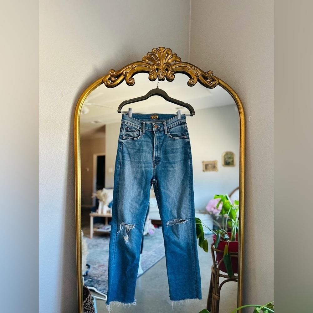 Mother Highrise ankle fray party like a pirate size 27